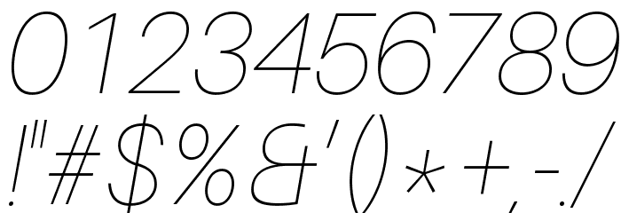 Aileron UltraLight Italic Font OTHER CHARS