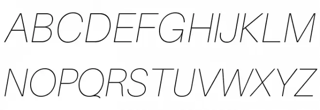 Aileron UltraLight Italic Font Litere mari