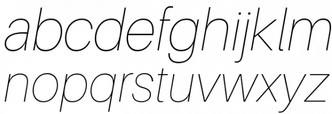 Aileron UltraLight Italic फ़ॉन्ट लोअरकेस