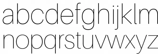 Aileron UltraLight Font LOWERCASE