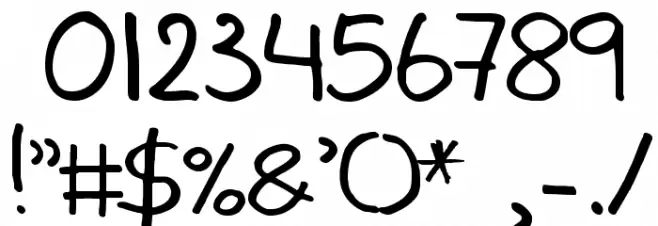 AintNothingFancy Font OTHER CHARS