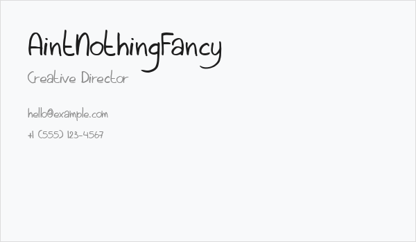 AintNothingFancy Business Card
