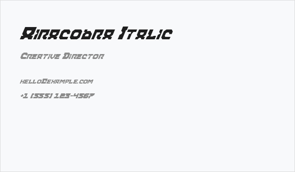 Airacobra Italic Business Card