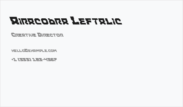 Airacobra Leftalic Business Card