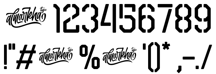 Airborne 86 Stencil Font OTHER CHARS
