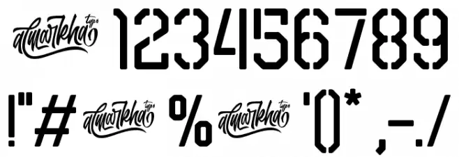 Airborne 86 Stencil Font OTHER CHARS