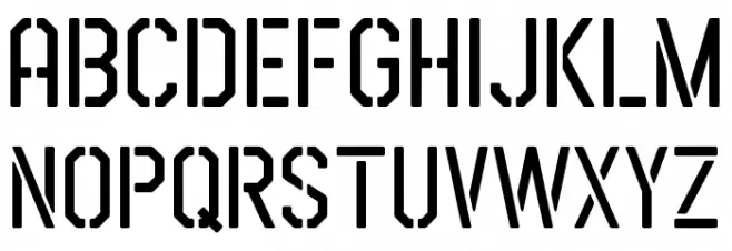 Airborne 86 Stencil Font Litere mari