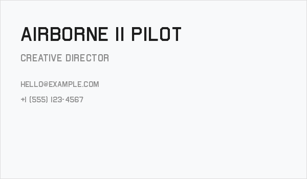 Airborne II Pilot Business Card