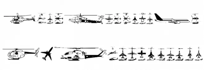 Aircraft1 خط أحرف كبيرة