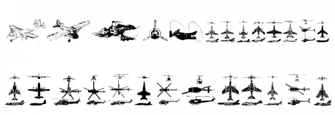 Aircraft2 Caratteri MINUSCOLO