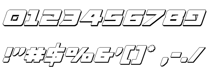 Aircruiser 3D Italic Font OTHER CHARS