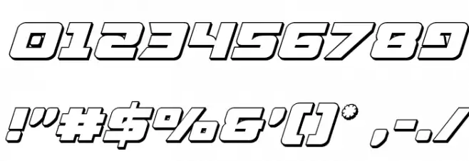 Aircruiser 3D Italic Font OTHER CHARS