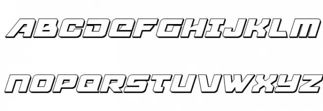 Aircruiser 3D Italic फ़ॉन्ट अपरकेस