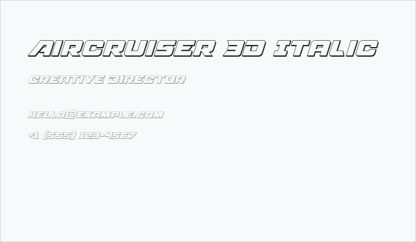 Aircruiser 3D Italic Business Card