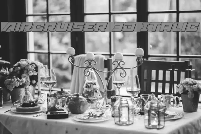 Aircruiser 3D Italic Font examples