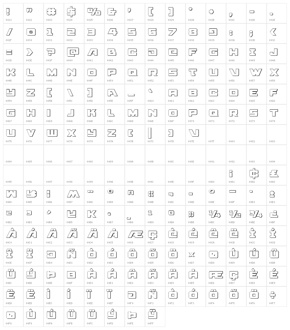 Aircruiser 3D Regular Character Map