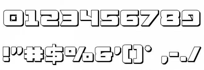 Aircruiser 3D Font OTHER CHARS