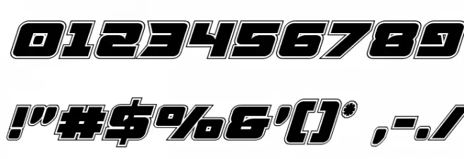 Aircruiser Academy Italic Font OTHER CHARS