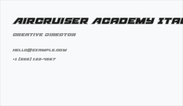 Aircruiser Academy Italic Business Card