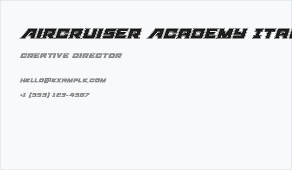 Aircruiser Academy Italic Business Card