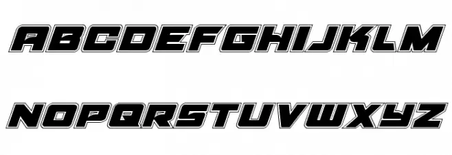 Aircruiser Academy Italic Schriftart Kleinbuchstaben
