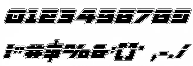 Aircruiser Academy Laser Italic Font OTHER CHARS