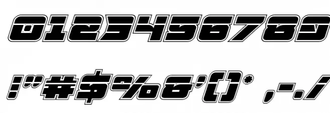 Aircruiser Academy Laser Italic Font OTHER CHARS
