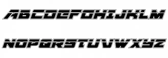 Aircruiser Academy Laser Italic Schriftart Groß