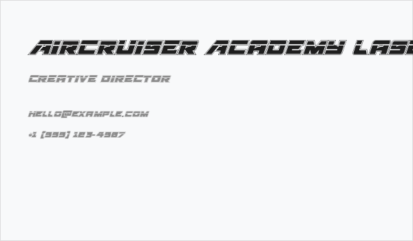 Aircruiser Academy Laser Italic Business Card