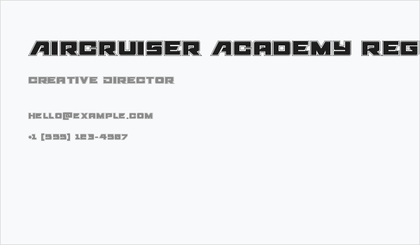 Aircruiser Academy Regular Business Card