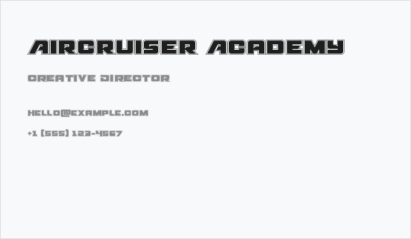 Aircruiser Academy Business Card