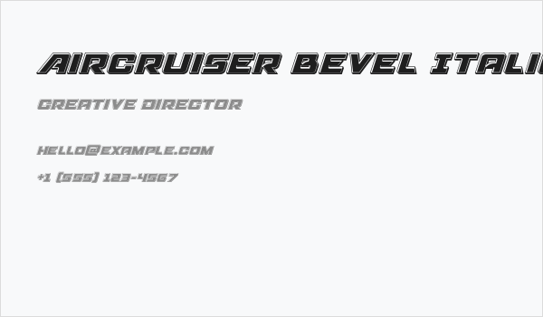 Aircruiser Bevel Italic Business Card