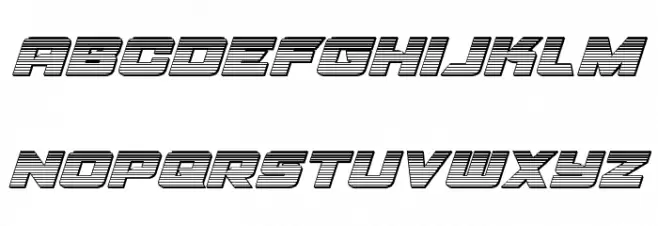 Aircruiser Chrome Italic फ़ॉन्ट लोअरकेस