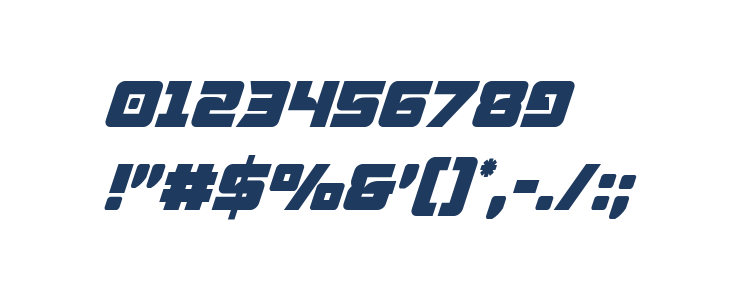 Aircruiser Condensed Italic Other Characters