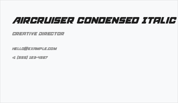 Aircruiser Condensed Italic Business Card