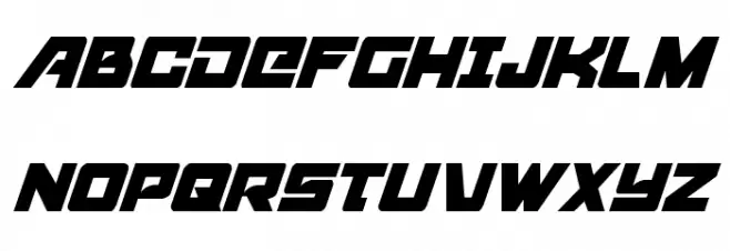 Aircruiser Condensed Italic 字体 大写