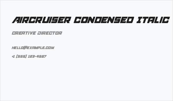 Aircruiser Condensed Italic Business Card