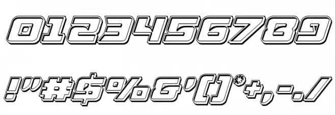 Aircruiser Engraved Italic Font OTHER CHARS