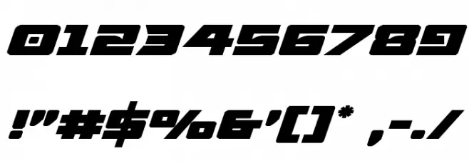 Aircruiser Expanded Italic Font OTHER CHARS