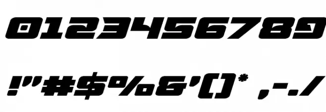 Aircruiser Expanded Italic Font OTHER CHARS