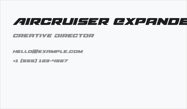 Aircruiser Expanded Italic Business Card