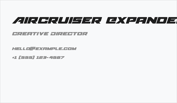 Aircruiser Expanded Italic Business Card