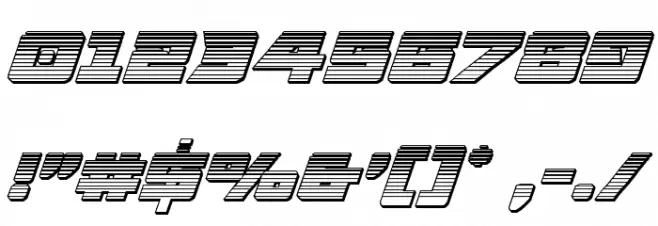 Aircruiser Gradient 3D Italic Font OTHER CHARS