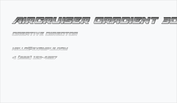 Aircruiser Gradient 3D Italic Business Card