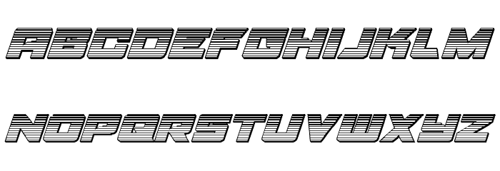 Aircruiser Gradient 3D Italic Font LOWERCASE