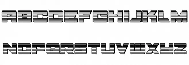 Aircruiser Gradient 3D Regular फ़ॉन्ट लोअरकेस