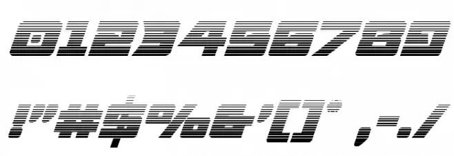 Aircruiser Gradient Italic Font OTHER CHARS