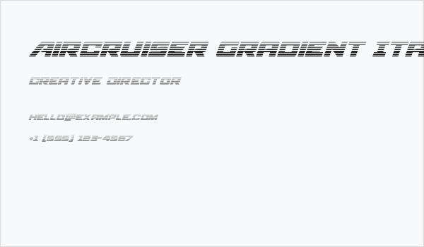 Aircruiser Gradient Italic Business Card