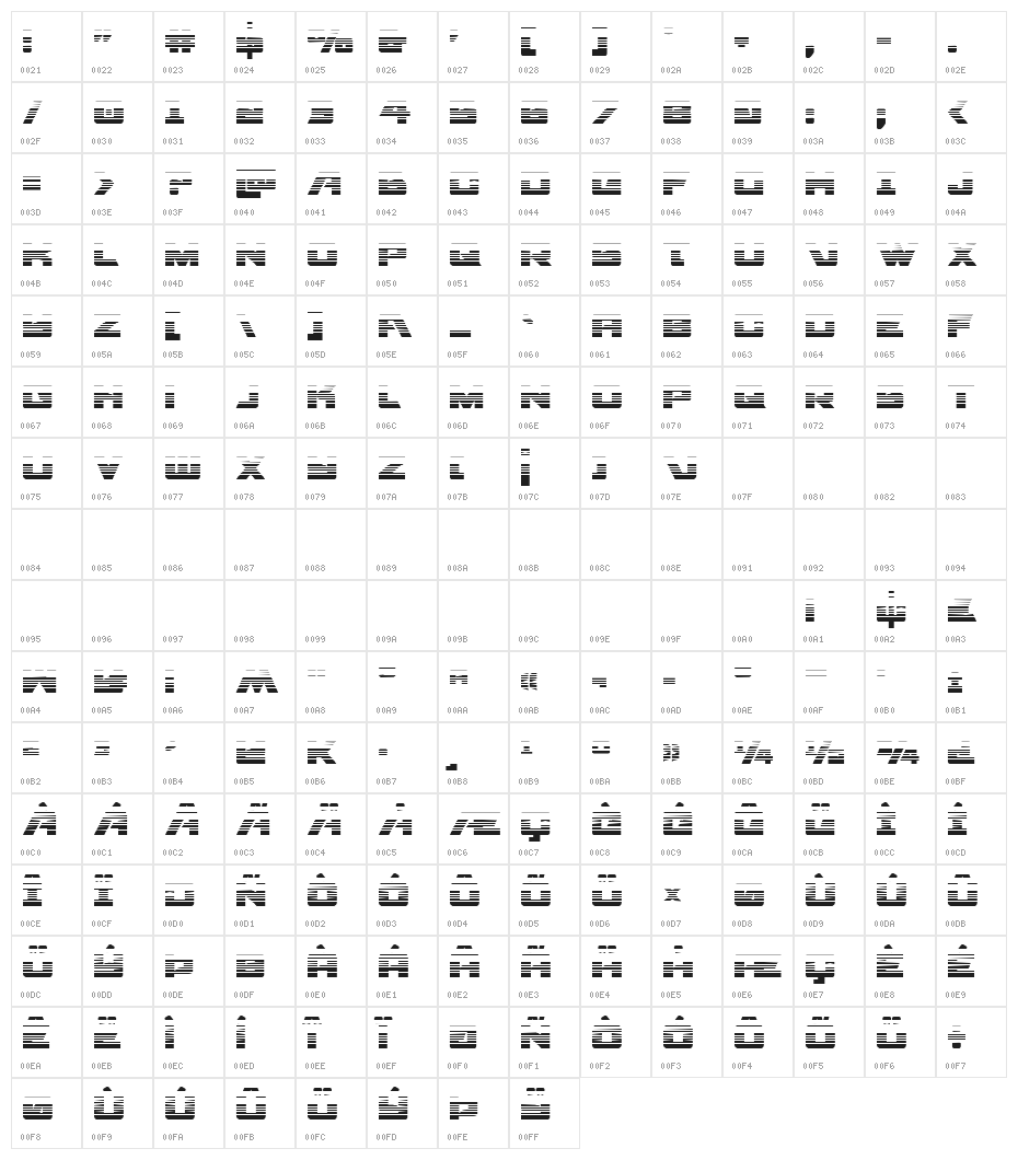 Aircruiser Gradient Regular Character Map