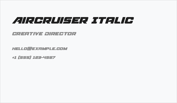Aircruiser Italic Business Card